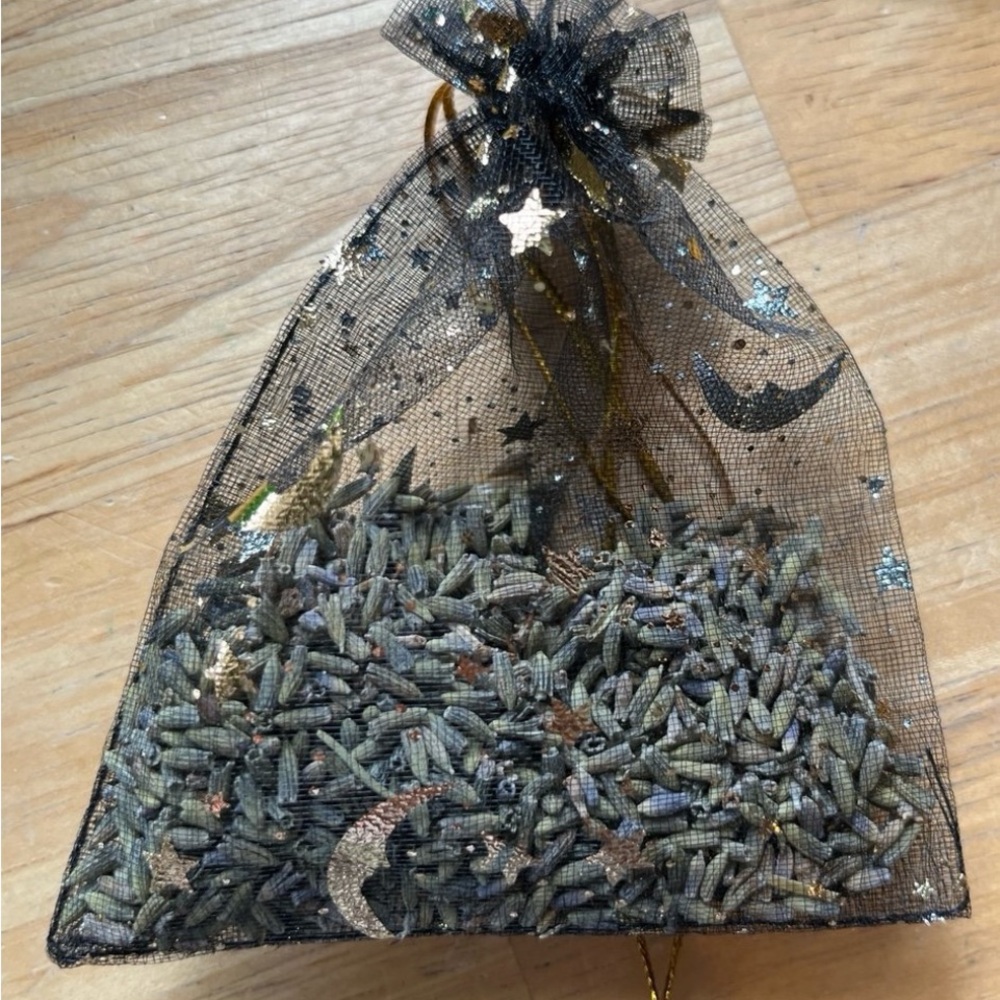 Lavender Sachets Set of 2 - Black Celestial & Midnight Blue Organza Organic